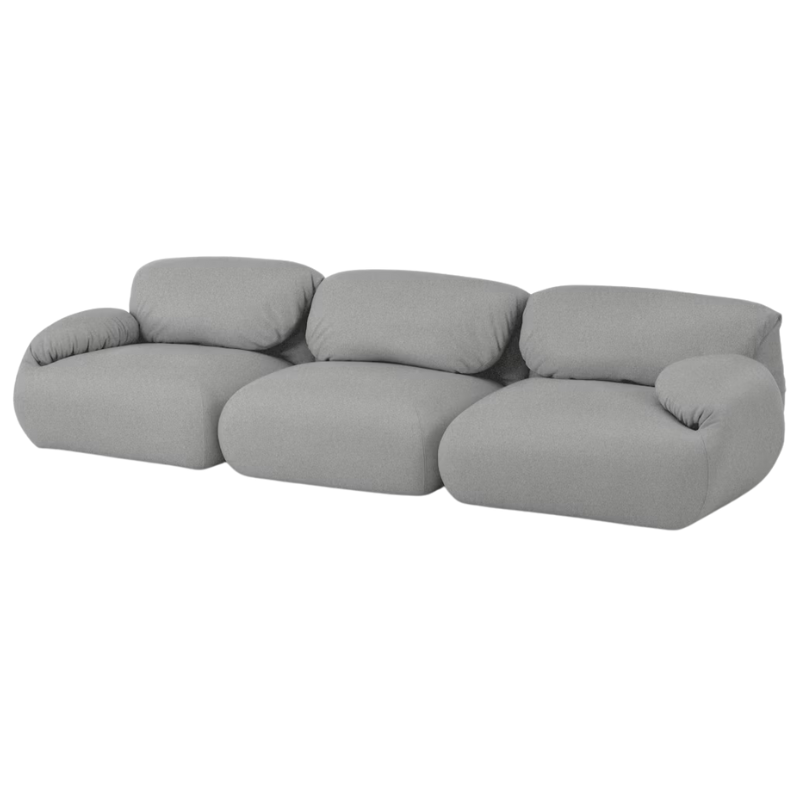 The Luva Three Seater Modular Sofa from Herman Miller in Warm Grey Cozy upholstery.
