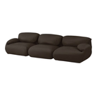 The Luva Modular Three Seater Sofa from Herman Miller with java prone leather upholstery.