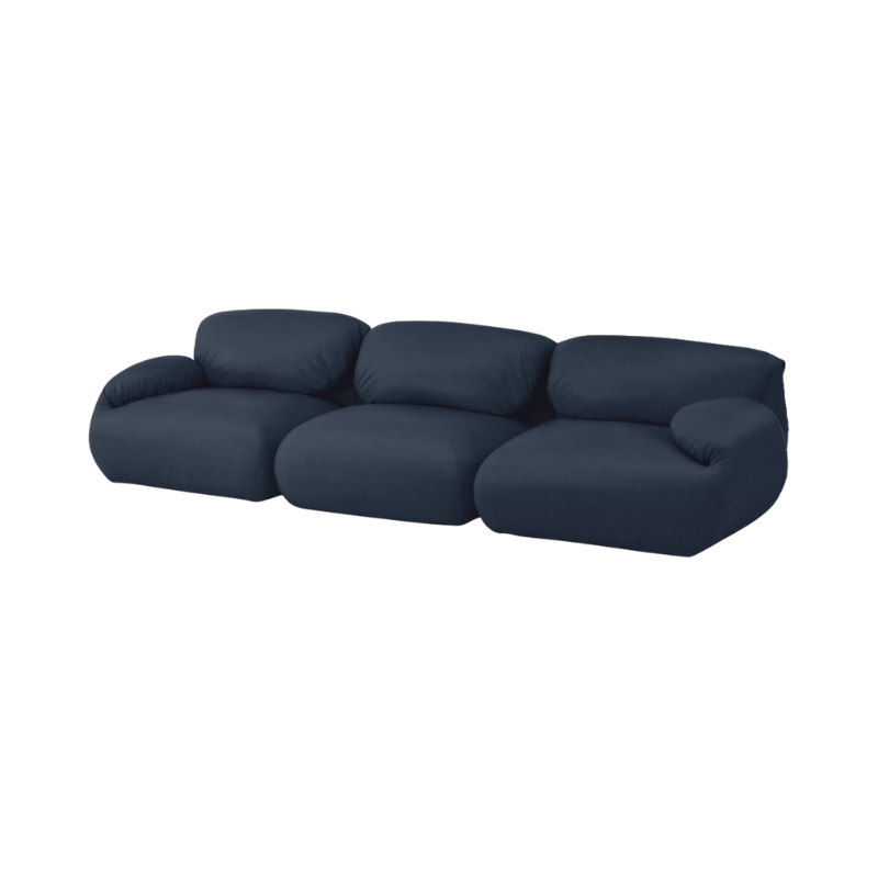The Luva Modular Three Seater Sofa Pebble Weave Lapis from Herman Miller.