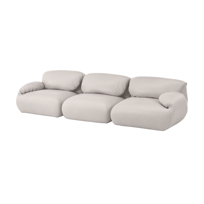 The Luva Modular Three Seater Sofa from Herman Miller with lotus prone leather upholstery.