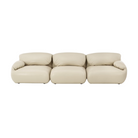 The Luva Modular Three Seater Sofa from Herman Miller with timbre prone leather upholstery.
