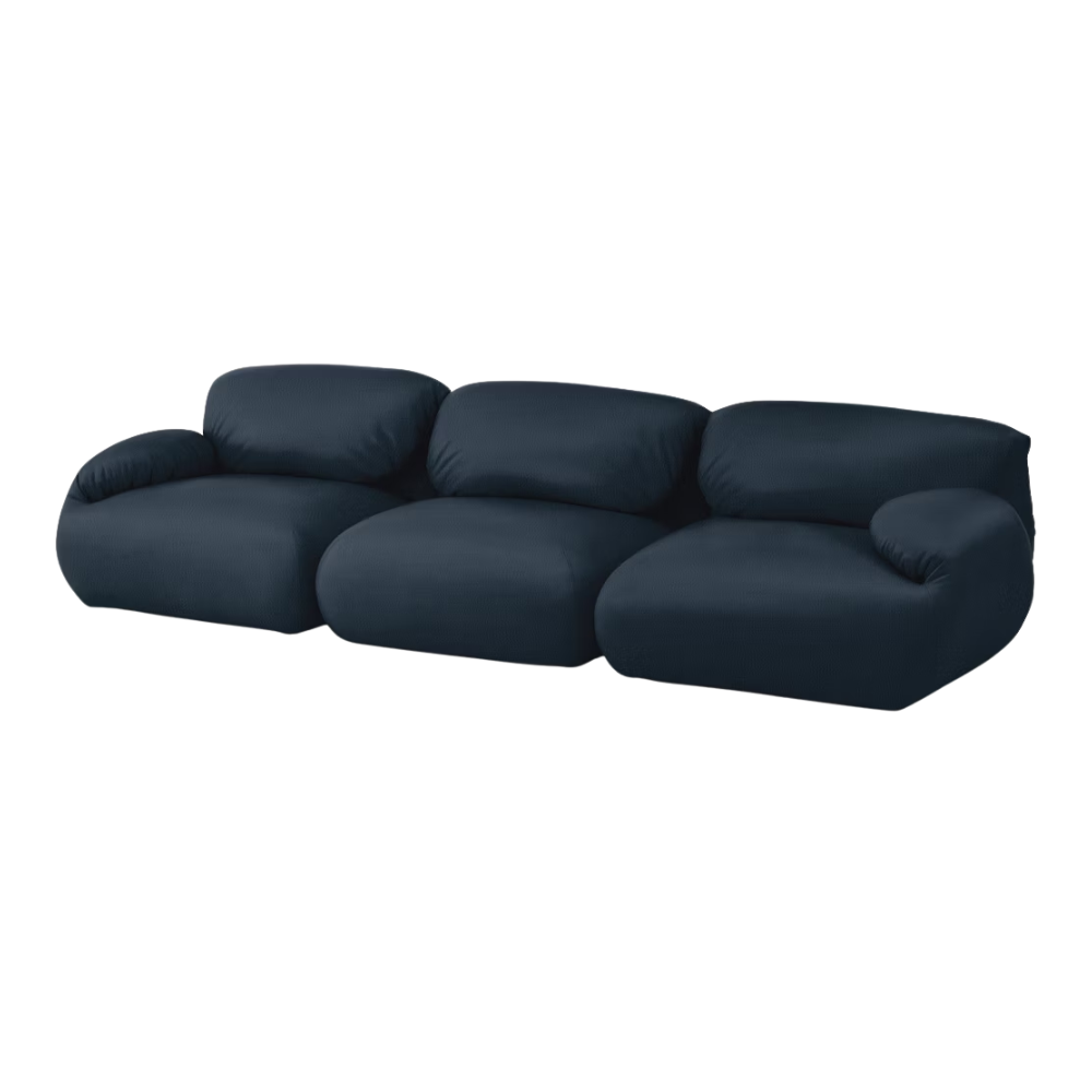 The Luva Modular Three Seater Sofa from Herman Miller with sail prone leather upholstery.