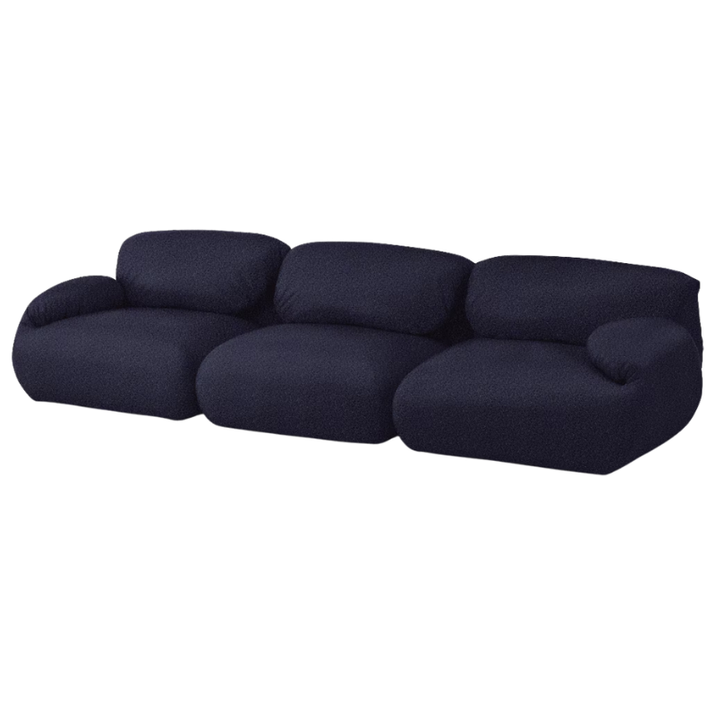 The Luva Three Seater Modular Sofa from Herman Miller in Navy Whim upholstery.