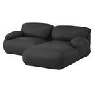 The right Luva Modular Two Seater Sectional from Herman Miller in Heathered Black Cozy upholstery.