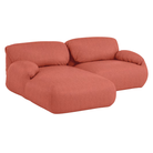 The left Luva Modular Two Seater Sectional from Herman Miller in Heathered Persimmon Cozy upholstery.