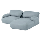 The right Luva Modular Two Seater Sectional from Herman Miller with heathered blue grey cozy upholstery.