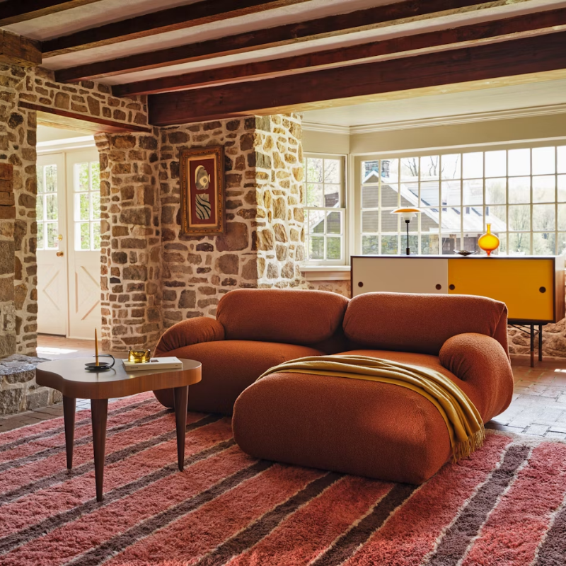 The Luva Modular Two Seater Sectional from Herman Miller in a lounge.