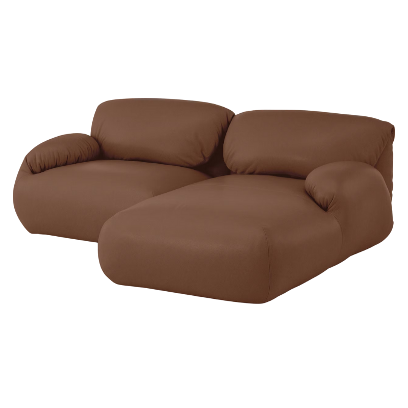 The Leather Luva Modular Two Seater Sectional Prone Leather Ledge Right from Herman Miller.