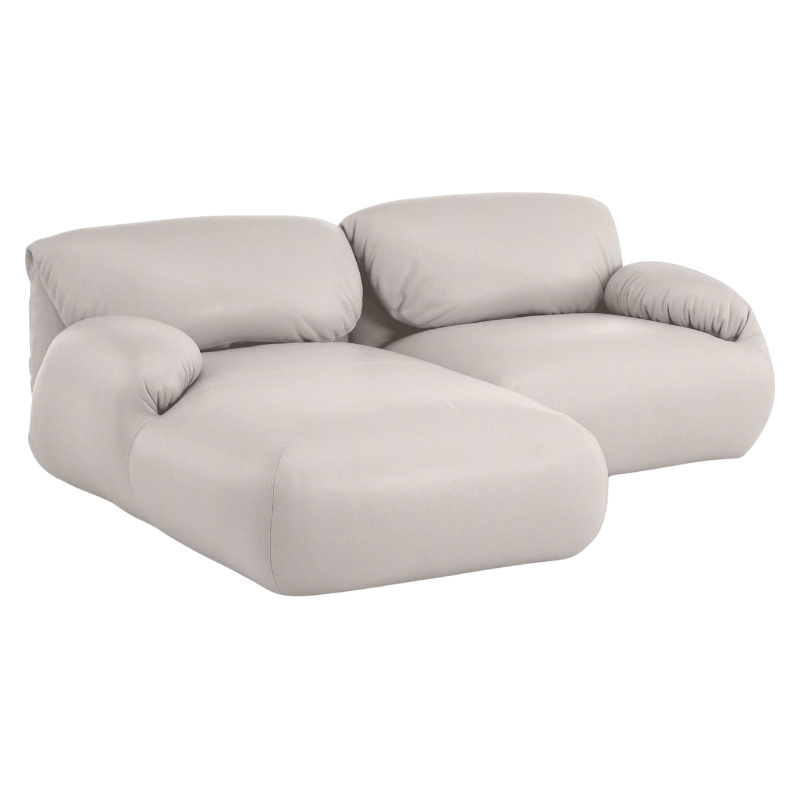 The Leather Luva Modular Two Seater Sectional Prone Leather Lotus Left from Herman Miller.