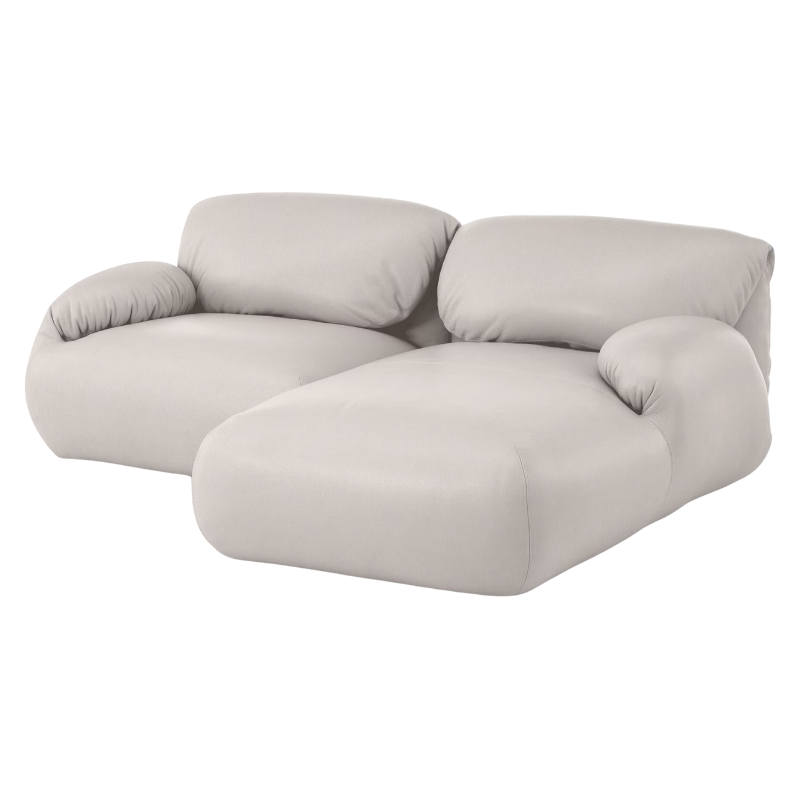 The Leather Luva Modular Two Seater Sectional Prone Leather Lotus Right from Herman Miller.