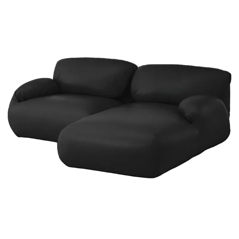 The Leather Luva Modular Two Seater Sectional Prone Leather Obsidian Right from Herman Miller.