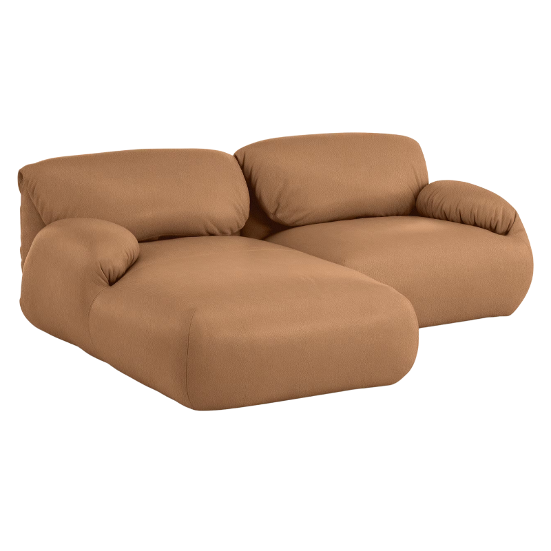 The Leather Luva Modular Two Seater Sectional Prone Leather Shore Left from Herman Miller.