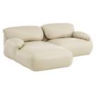 The Leather Luva Modular Two Seater Sectional Prone Leather Timbre Left from Herman Miller.