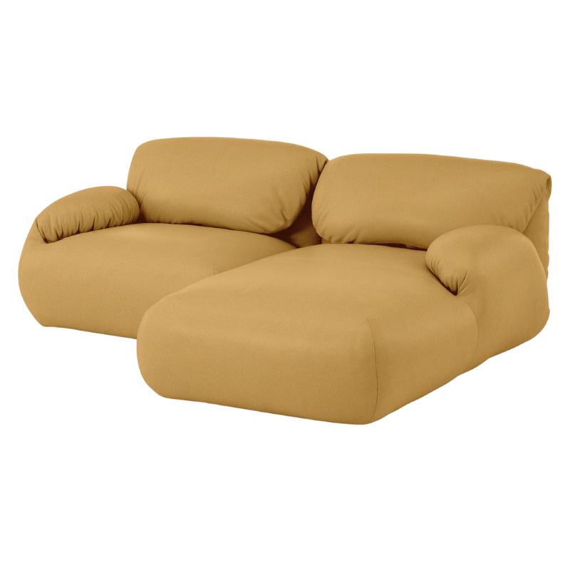 The Leather Luva Modular Two Seater Sectional Prone Leather Yarrow Right from Herman Miller.