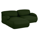 The left Luva Modular Two Seater Sectional from Herman Miller in Fir Whim upholstery.