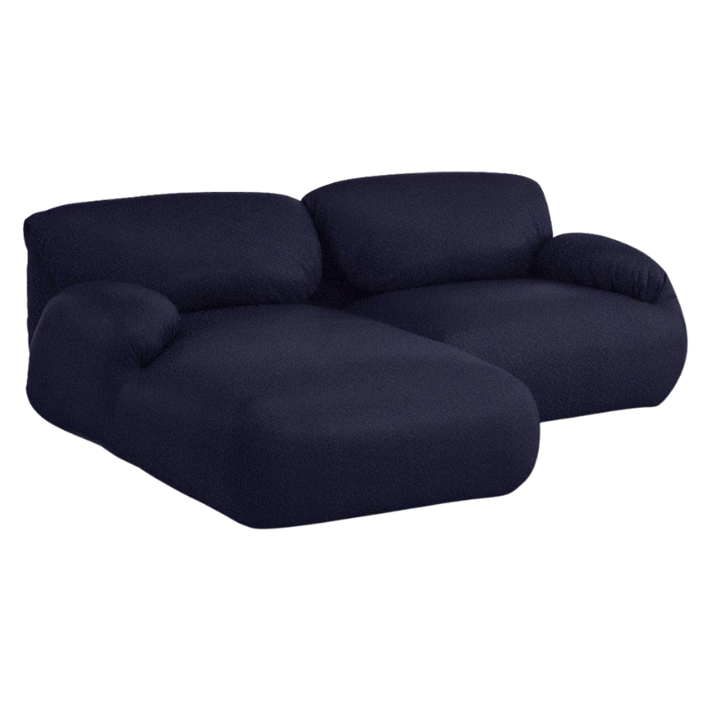 The left Luva Modular Two Seater Sectional from Herman Miller in Navy Whim upholstery.