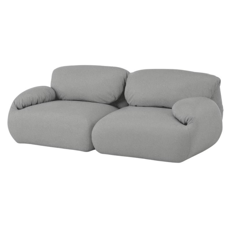 The Luva Modular Two Seater Sofa from Herman Miller in Warm Grey Cozy upholstery.