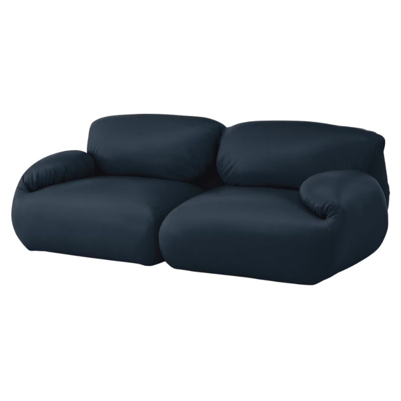 The Luva Modular Two Seater Sofa with sail prone leather upholstery from Herman Miller.