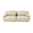 The Luva Modular Two Seater Sofa with timbre prone leather upholstery from Herman Miller.