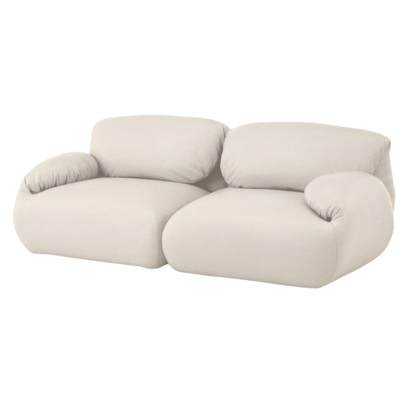 The Luva Modular Two Seater Sofa from Herman Miller in Warm White Whim upholstery.