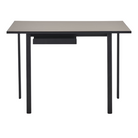 The Mode Desk from Herman Miller with the sandstone laminate top without storage, in a reverse shot.