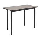 The Mode Desk from Herman Miller with the sandstone laminate top without storage, in an angled shot.