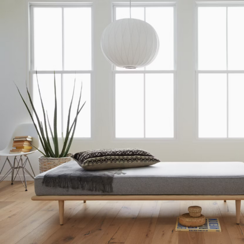 The Nelson Ball Crisscross Bubble Pendant from Herman Miller in a lounge.