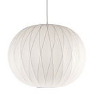The medium Nelson Ball Crisscross Bubble Pendant from Herman Miller.