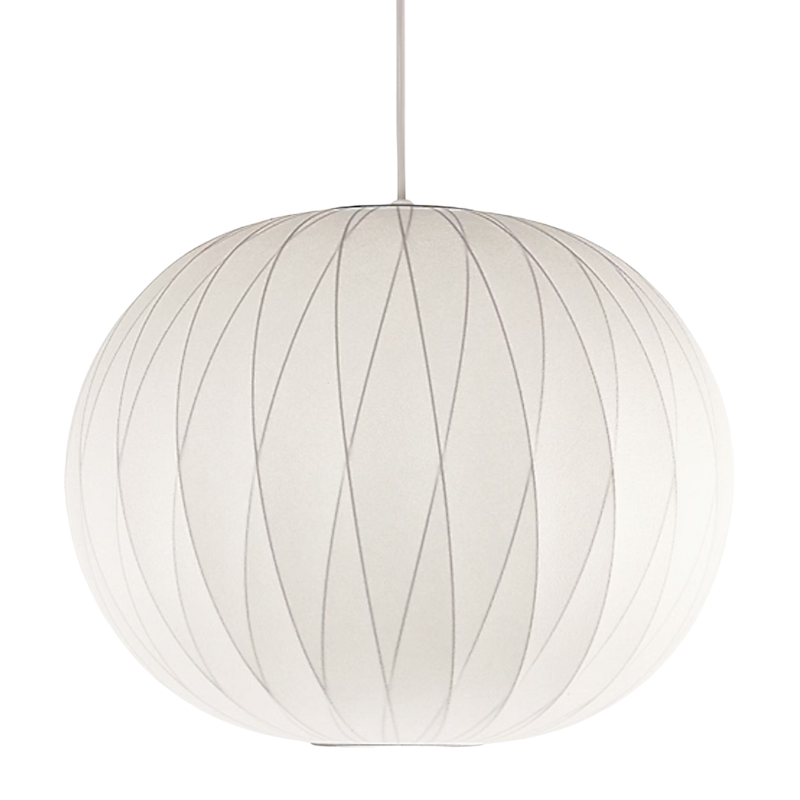 The medium Nelson Ball Crisscross Bubble Pendant from Herman Miller.