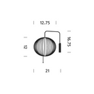 The dimensions of the Nelson Ball Wall Sconce from Herman Miller.