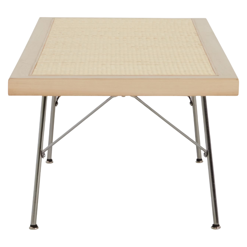 The Nelson Cane Bench from Herman Miller in a detailed shot of the end.