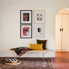 The Nelson Cane Bench from Herman Miller in a hallway lifestyle photo.