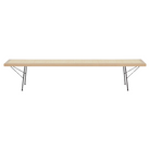 The Nelson Cane Bench from Herman Miller in maple 72 inch with black legs.