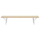The Nelson Cane Bench from Herman Miller in maple 72 inch with chrome legs.