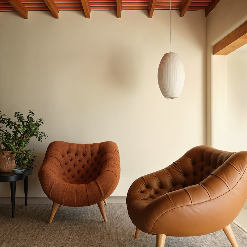 The Nelson Cigar Bubble Pendant from Herman Miller in the lounge. all-groups