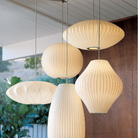 The Nelson Cigar Bubble Pendant from Herman Miller with other Nelson Bubble Pendants.