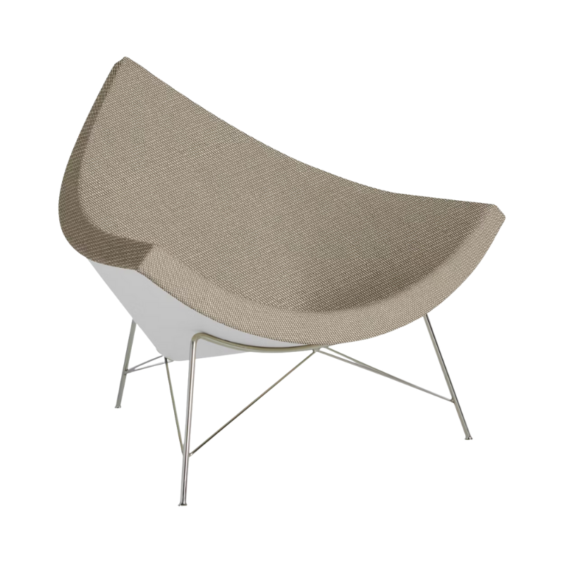 The Nelson Coconut Chair Isa Bashful with Chrome Base from Herman Miller.