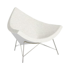 The Nelson Coconut Chair Luce Blanched with Chrome Base from Herman Miller.