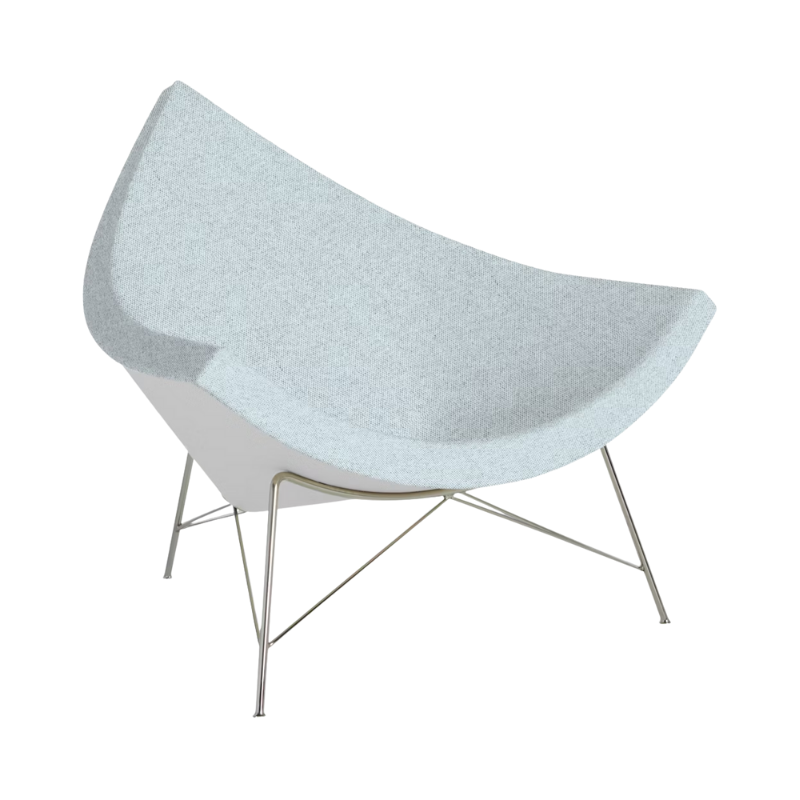 The Nelson Coconut Chair Luce Brine with Chrome Base from Herman Miller.