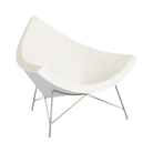 The Nelson Coconut Chair Luce Brioche with Chrome Base from Herman Miller.