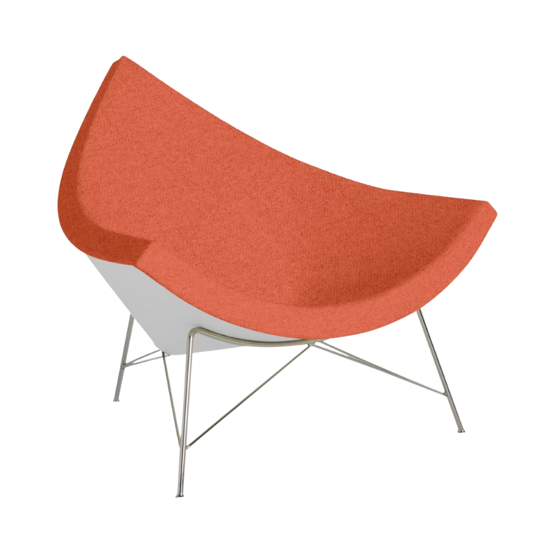 The Nelson Coconut Chair Luce Swelter with Chrome Base from Herman Miller.