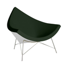 The Nelson Coconut Chair Raise Leather Verde with Chrome Base from Herman Miller.