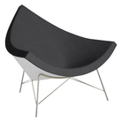 The Nelson Coconut Chair from Herman Miller with the talus mode upholstery and chrome base.