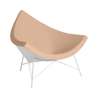 The Nelson Coconut Chair Raise Leather Chiaro with White Base from Herman Miller.