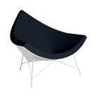 The Nelson Coconut Chair Raise Leather Oasis with White Base from Herman Miller.