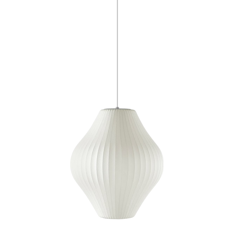 The medium Nelson Pear Bubble Pendant from Herman Miller.