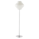 The small Nelson Pear Lotus Floor Light from Herman Miller in brushed nickel.