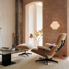 The Nelson Pear Lotus Floor Light from Herman Miller in a lounge. all-groups