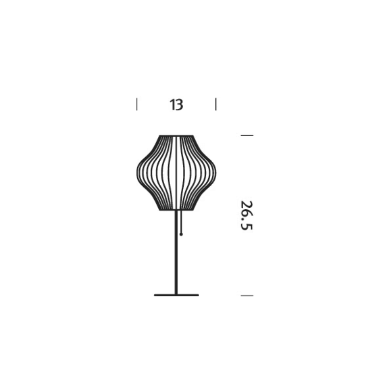 The dimensions of the Nelson Pear Lotus Table Lamp from Herman Miller.