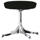 The Nelson Pedestal Stool from Herman Miller with black hopsak upholstery and an aluminum polished base.